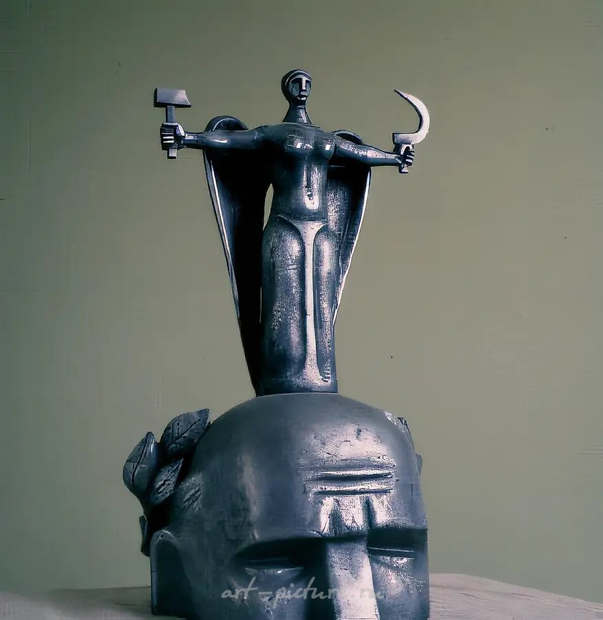 Музы коммунизма, 1991, литьё, алюминий, 55х25х24