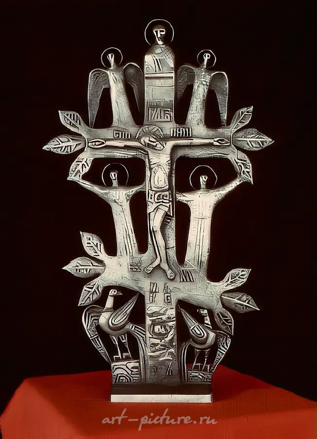 Распятие, 1991, литьё, алюминий, 65х40х10