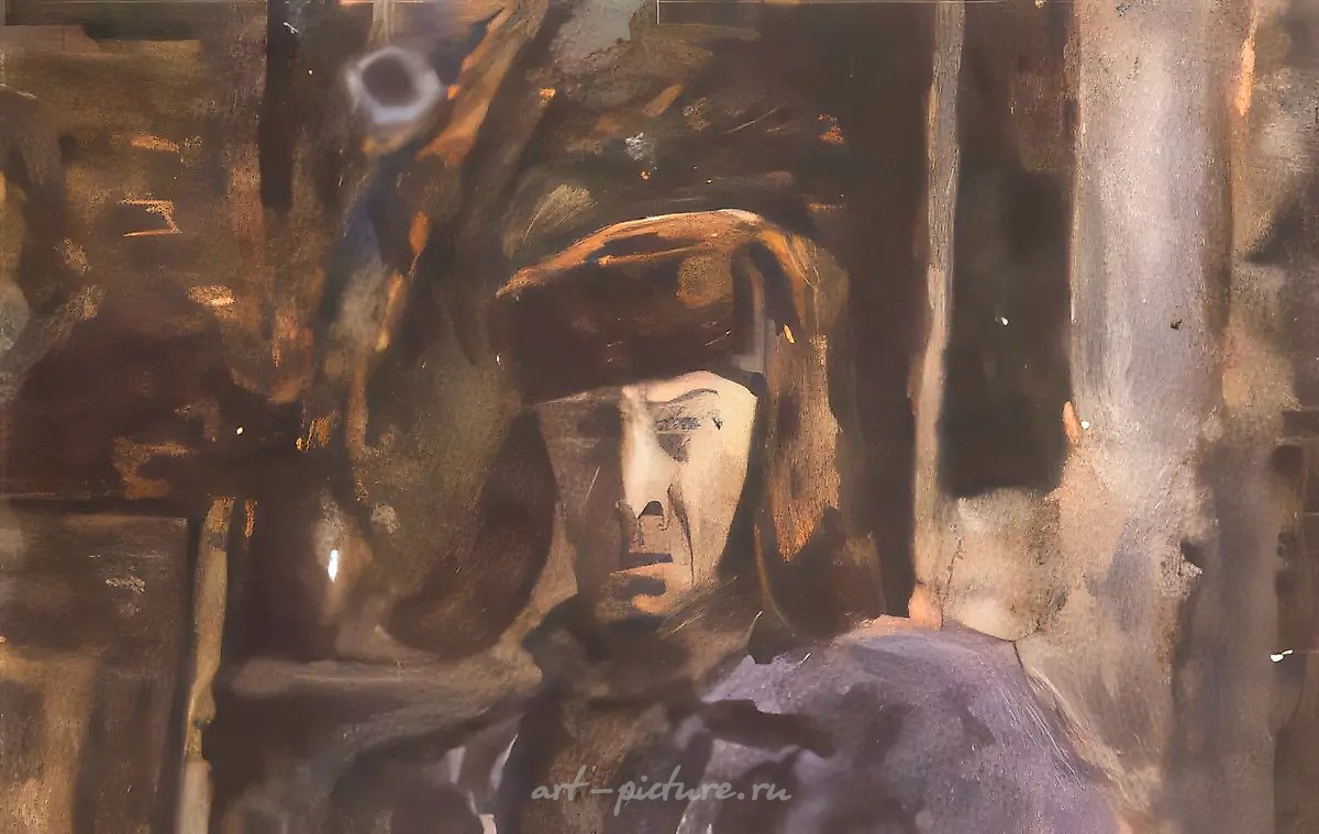 Автопортрет, 1981, бумага, акварель, 61х95. Собственность автора