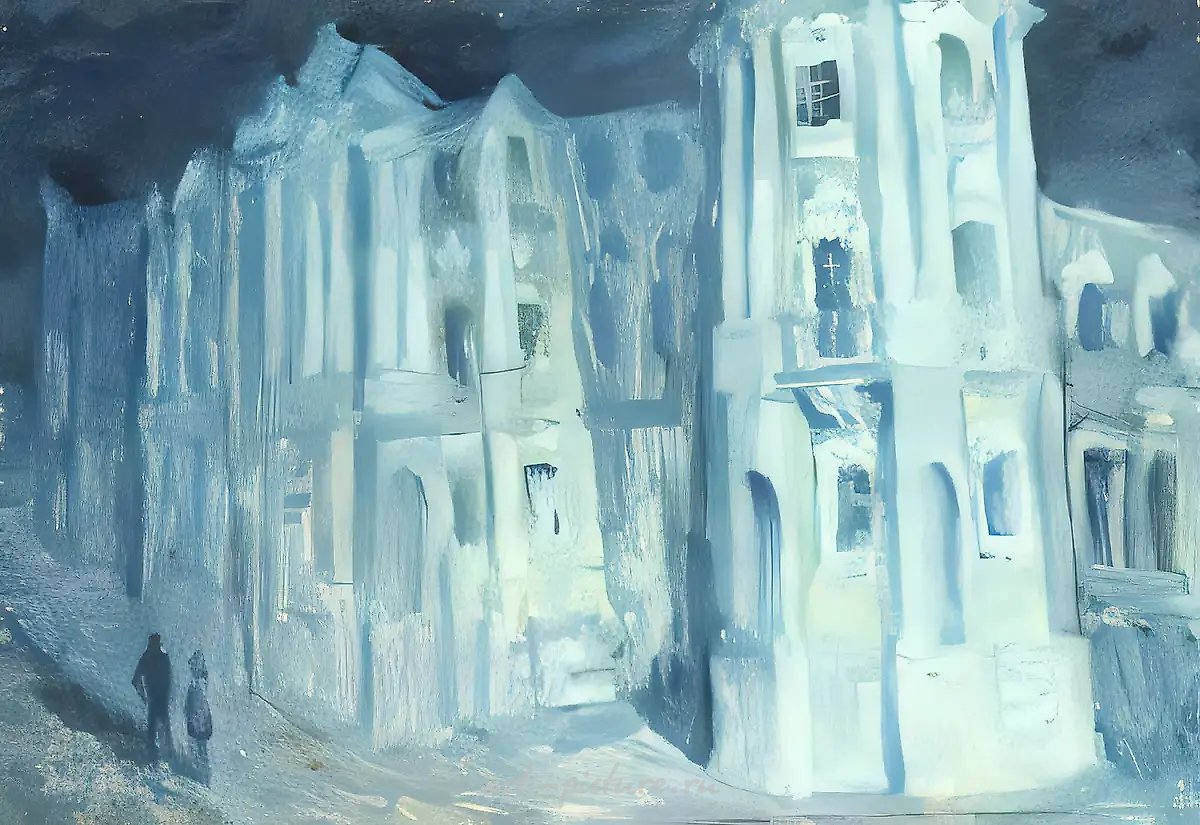 У Покровских ворот, 1978, картон, масло, 24х35 Собственность автора