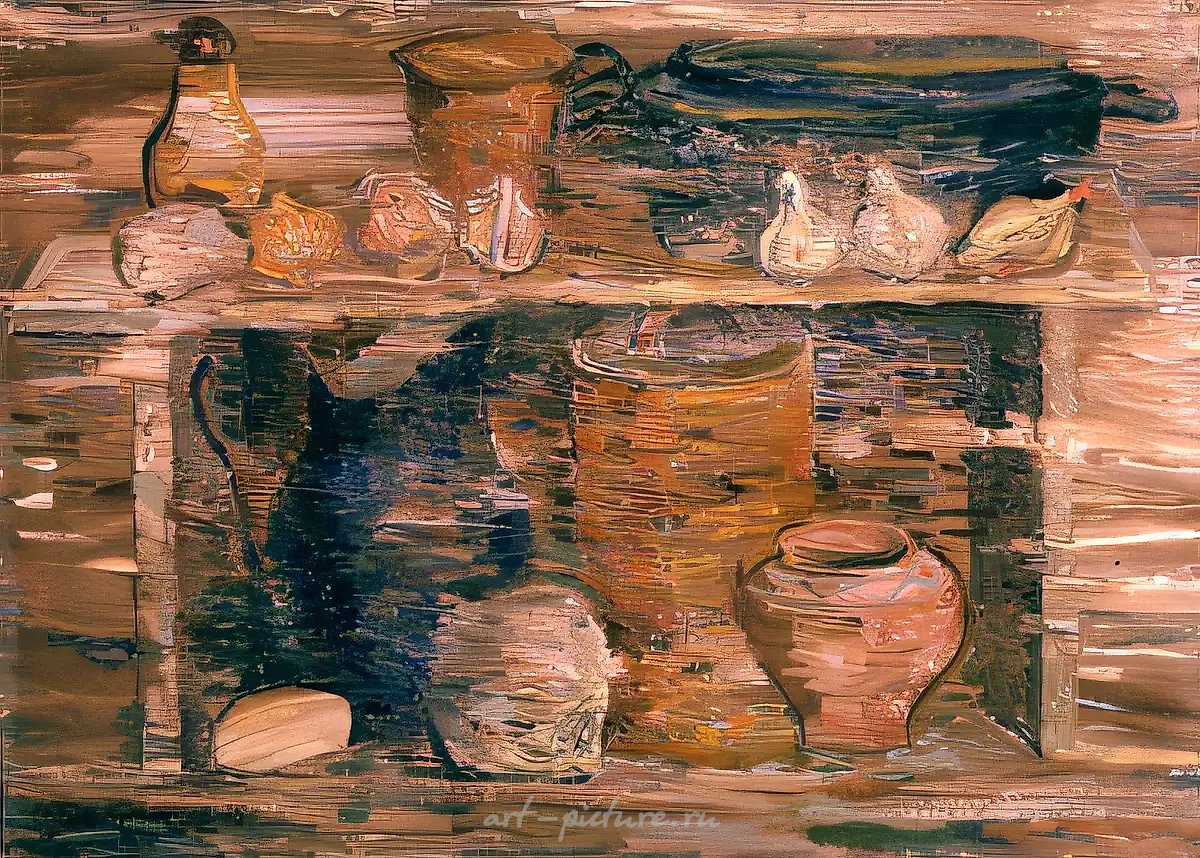 Овощи и предметы, 1978, картон, масло, 35х48. Собственность автора