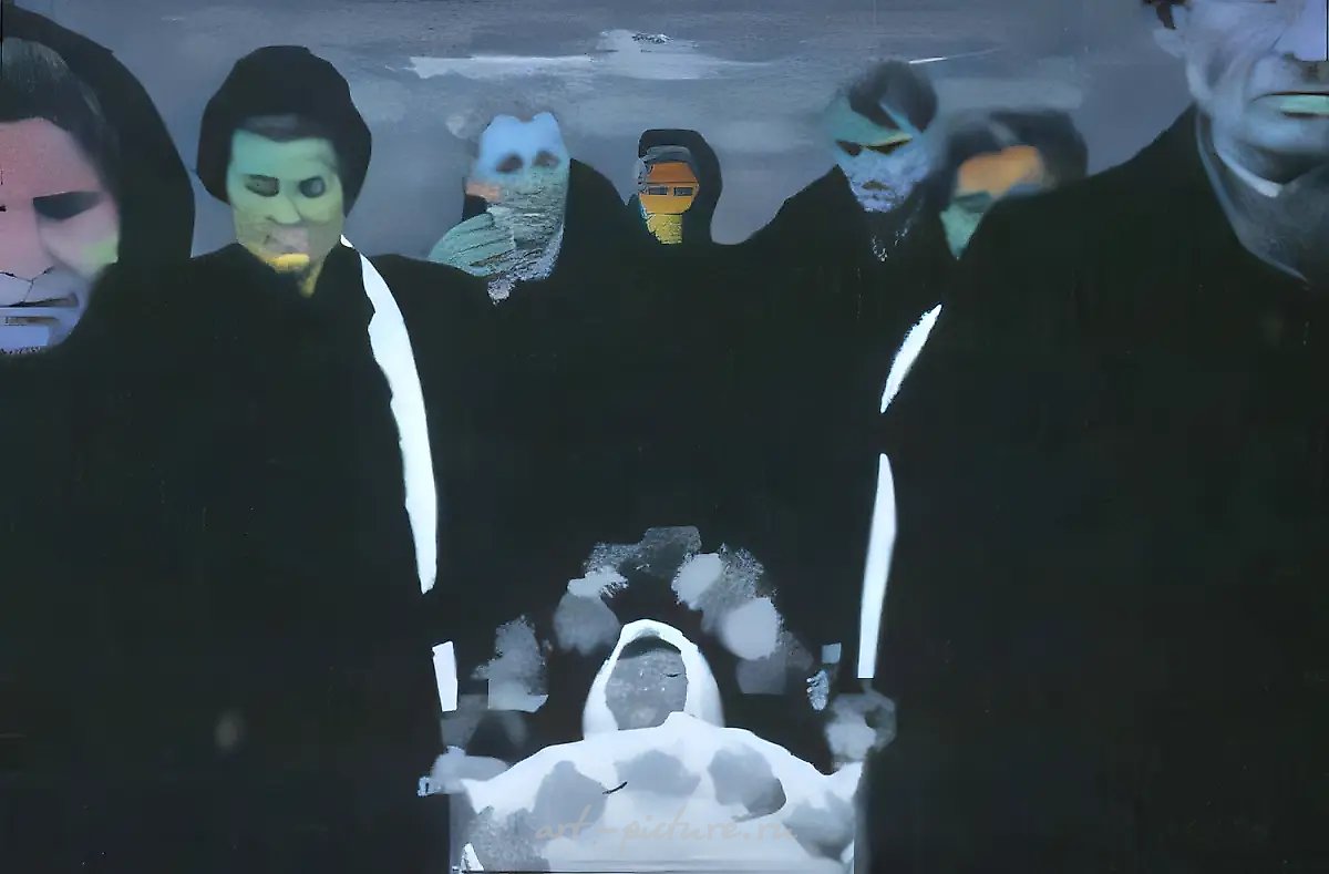 Похороны, 1992, холст, масло, 120х180. Собственность авторов