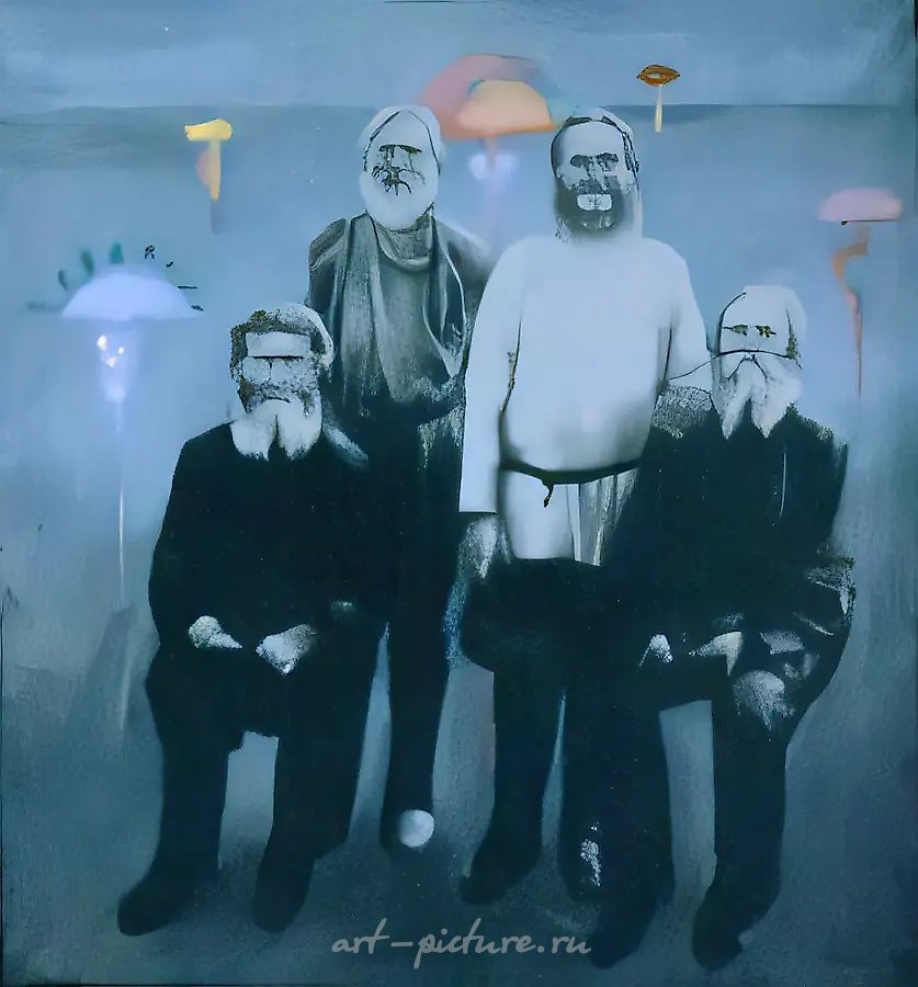 Крестьяне, 1993, холст, масло, 203х190. Собственность авторов
