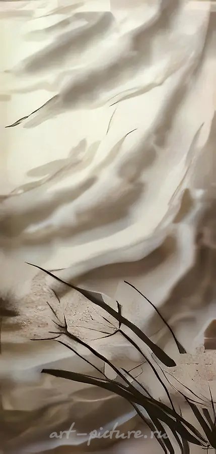 Вода, 1994, шёлк, краситель, 87х43