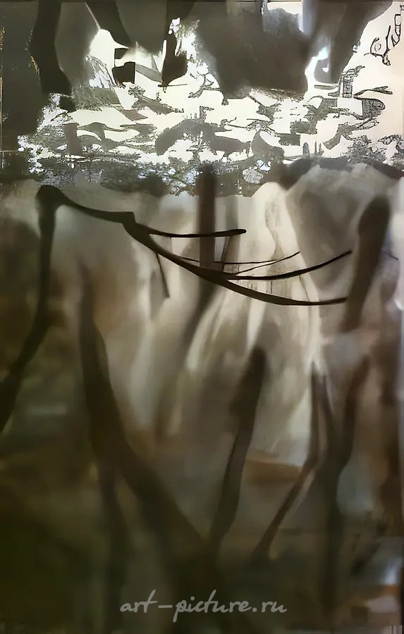 Осенняя кумачка, 1994, холст, бумага, краситель, 78х36
