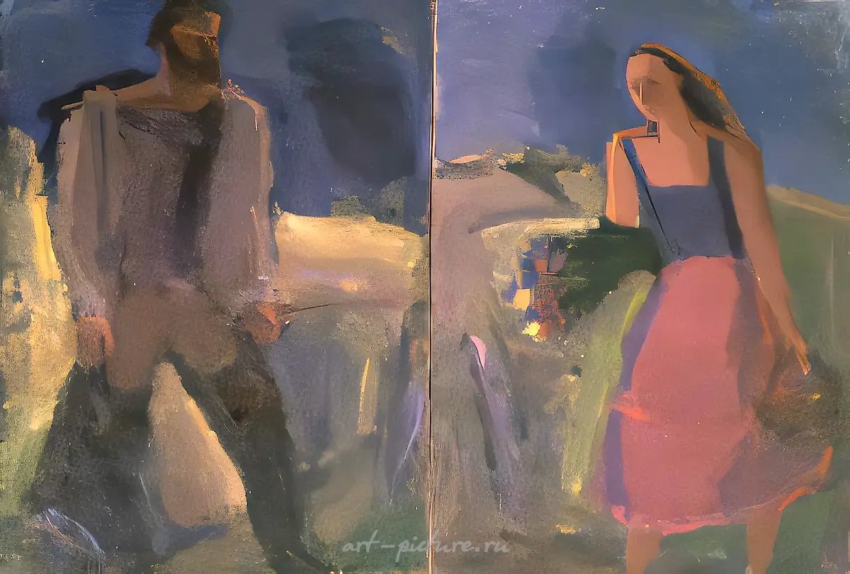Лето. Диптих, 1987, холст, масло, 116х118, 160х118. Калининградский художественный музей. Россия