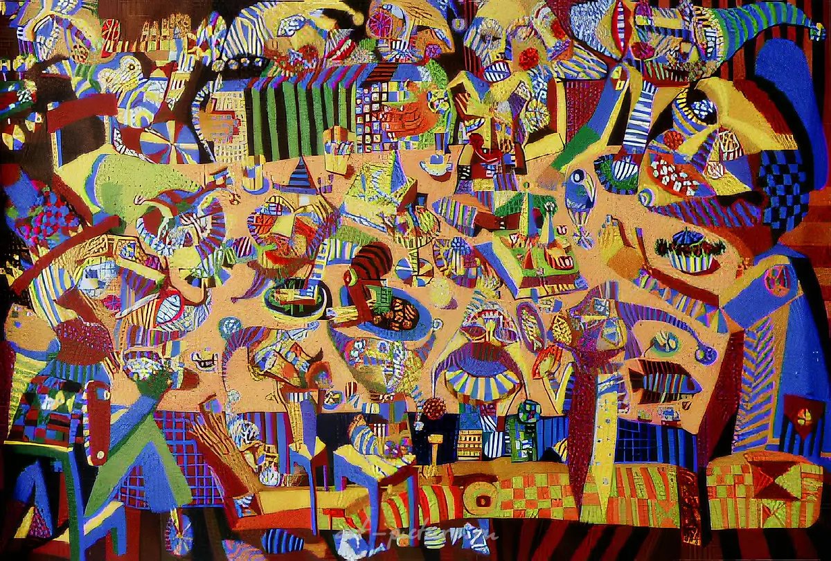 Пир скоморохов, 1990, холст, масло, 100х150. Собственность автора