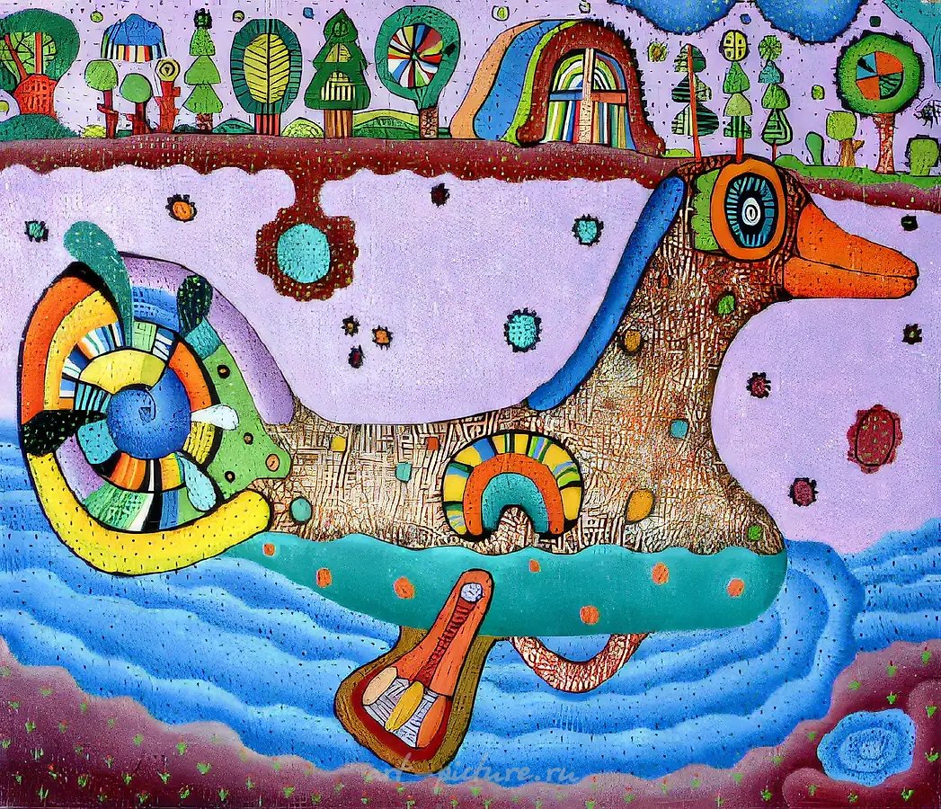 Уточка, 1994, холст, масло, 38х45. Частная коллекция. США
