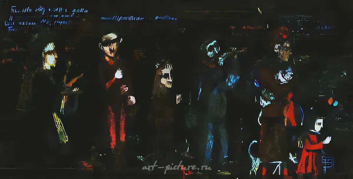 Процессия, 1990, холст, масло, 30х100. Собственность автора