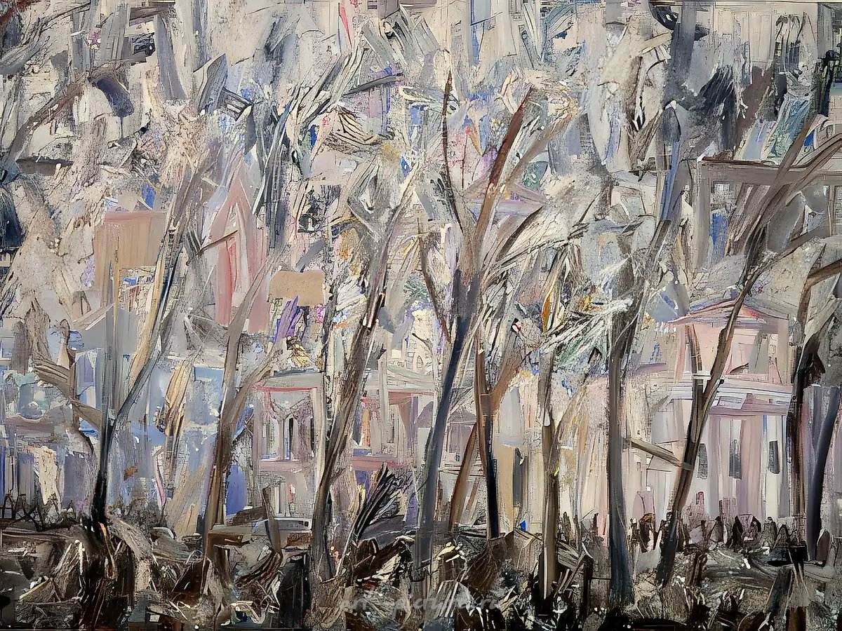 Московский ландшафт, 1989, холст, масло, 130х160 Частное собрание