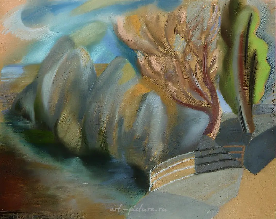 Гурзуф, 1992, бумага, пастель, 45х60