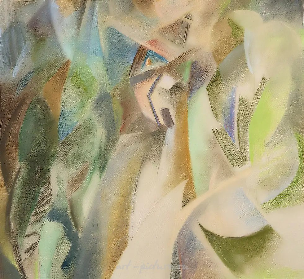 Розовый дом, 1991, бумага, пастель, 40х45