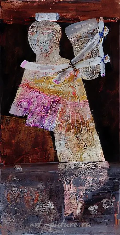 Ноша I, 1988, картон, масло, 150х90 Частное собрание. Дания.