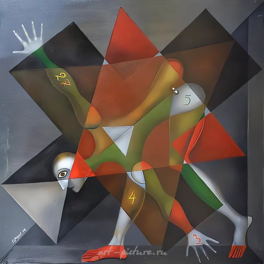 Серия, 1991, холст, масло, 100х100