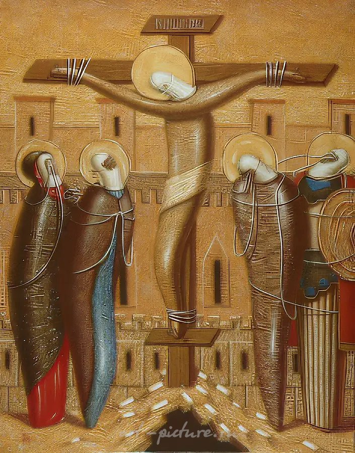 Распятие, 1993, холст, масло, 100х80