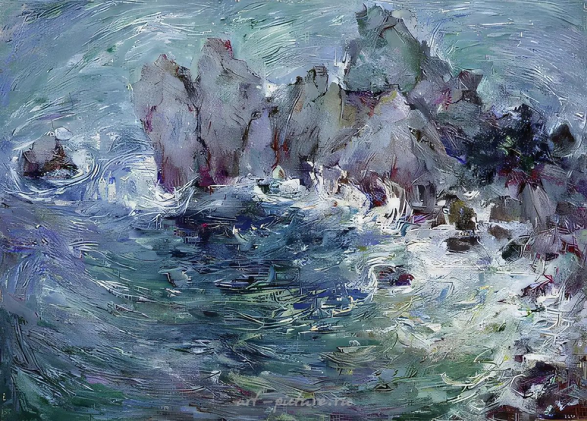 Морской пейзаж, 1993, холст, масло, 50х70. Собственность автора