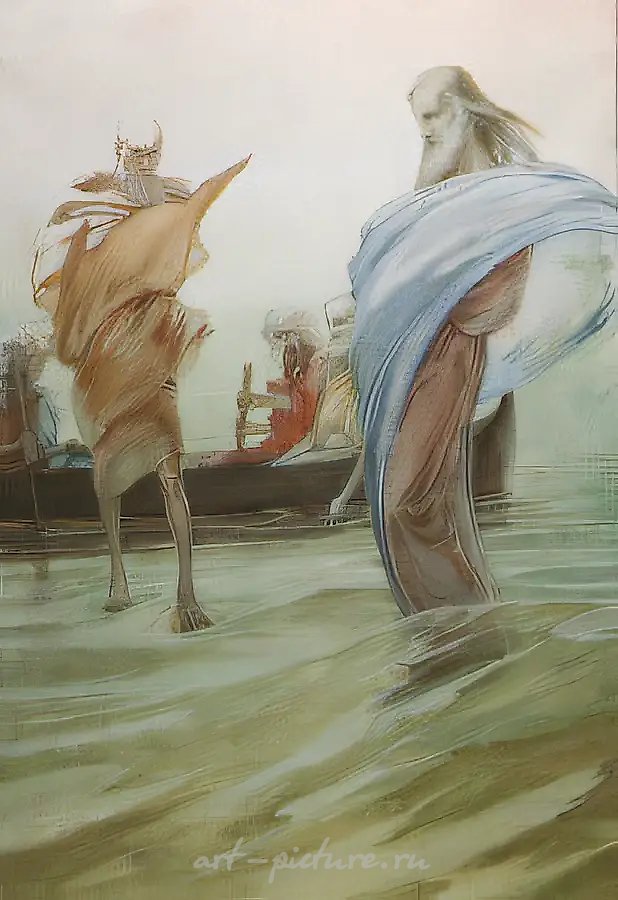 Хождение по водам, 1994, бумага, акварель, 75х50. Собственность автора