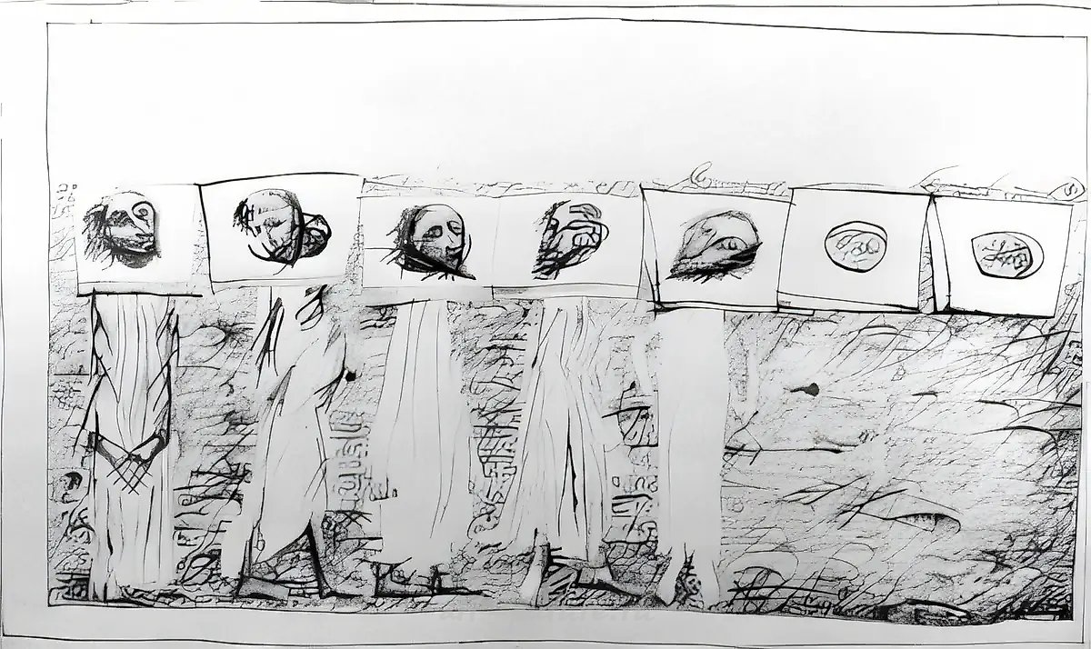 Из цикла "Терпение", 1965, бумага, тушь, 83х51 Частное собрание. Россия