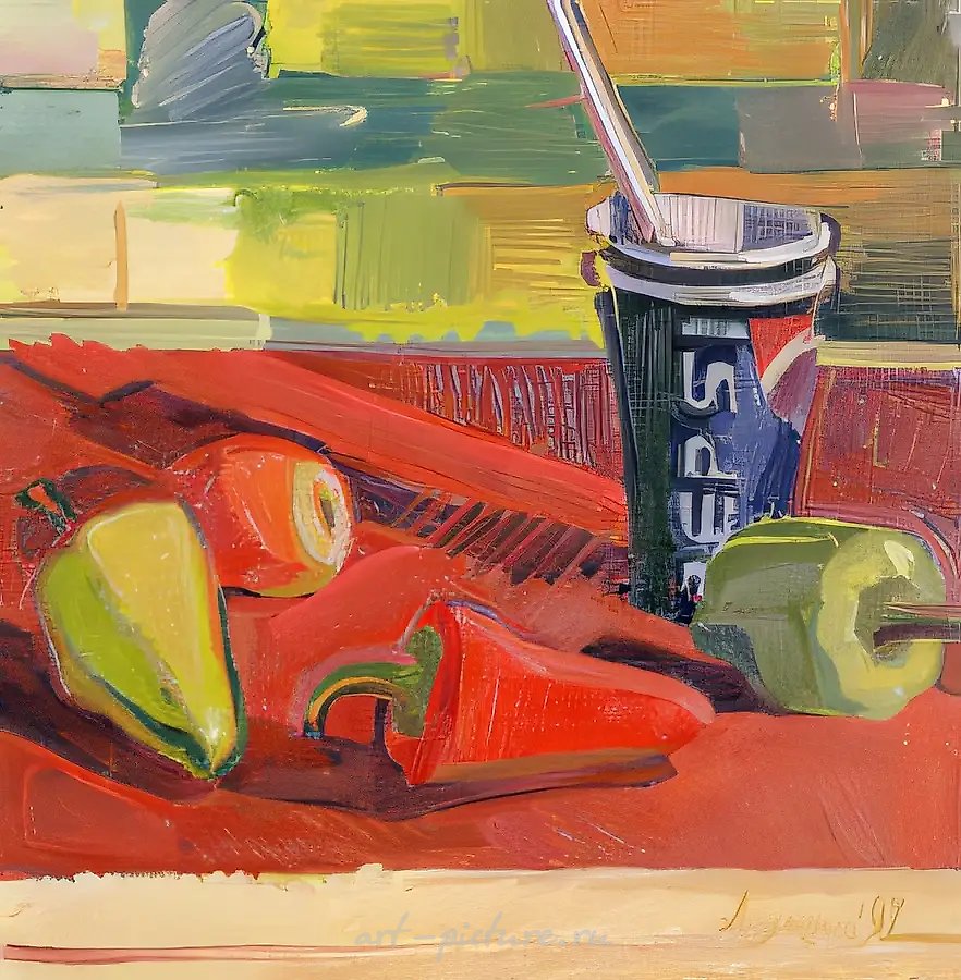 Красный перец., 1997, холст, масло, 30х30 Собственность автора