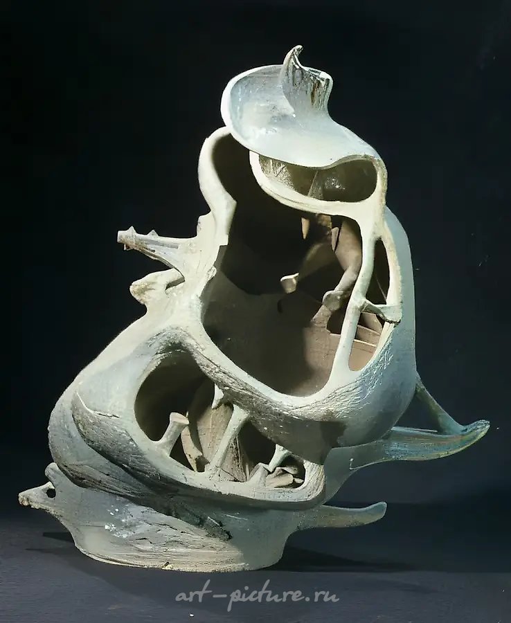 Зима, 1985, керамика, 45х42. Собственность автора