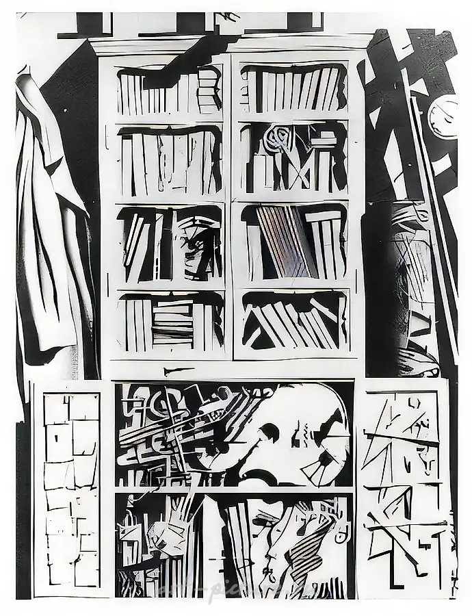 Гардероб, 1970, картон, карандаш, 120х180. Собственность автора
