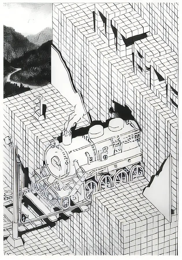 Сердечно, 1985, картон, карандаш, 80х60. Собственность автора