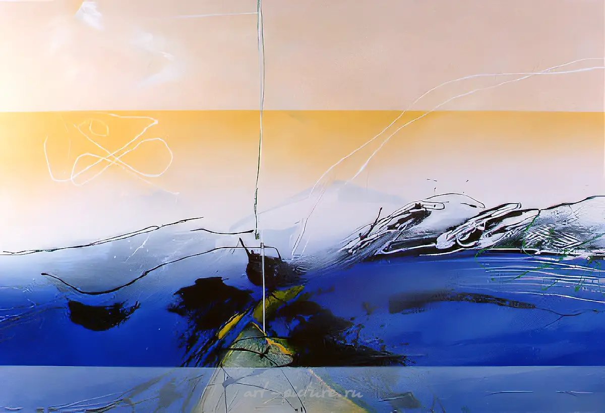 Брод, 1993, холст, масло, 100х100
