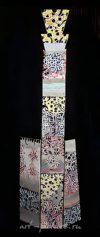 Коллаж, 1992, Бумага, картон, тушь, 90х80, $1.000, Собственность автора