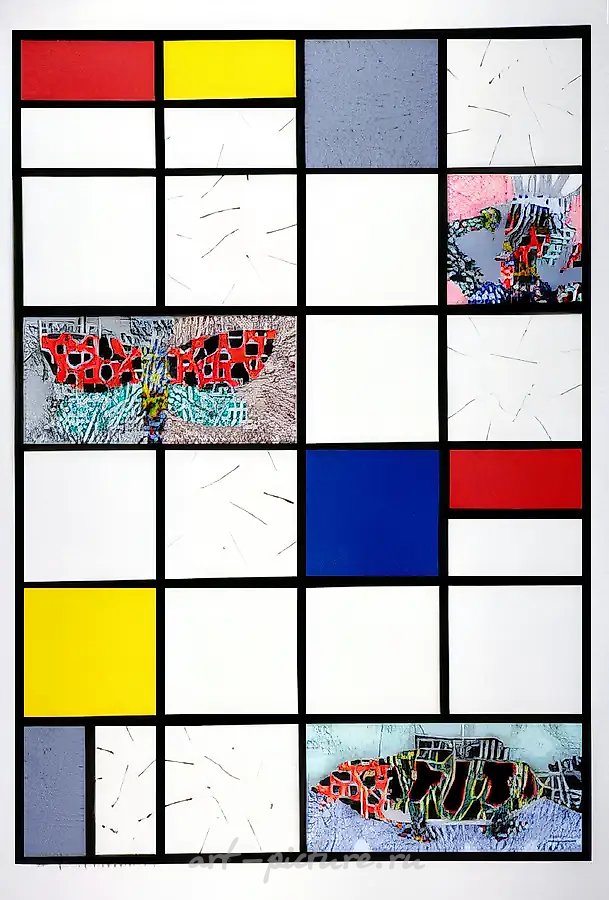 Коллаж, 1992, Бумага, картон, тушь, 100х80, $1.000, Собрание К.Щукина, Москва