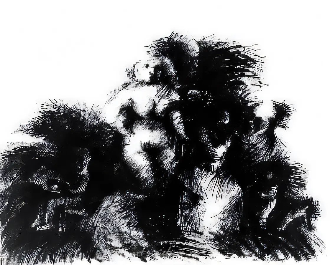 Из цикла "Сомнения Фауста". №5, 1978, Бумага, тушь, 43 х 58 см Собственность автора