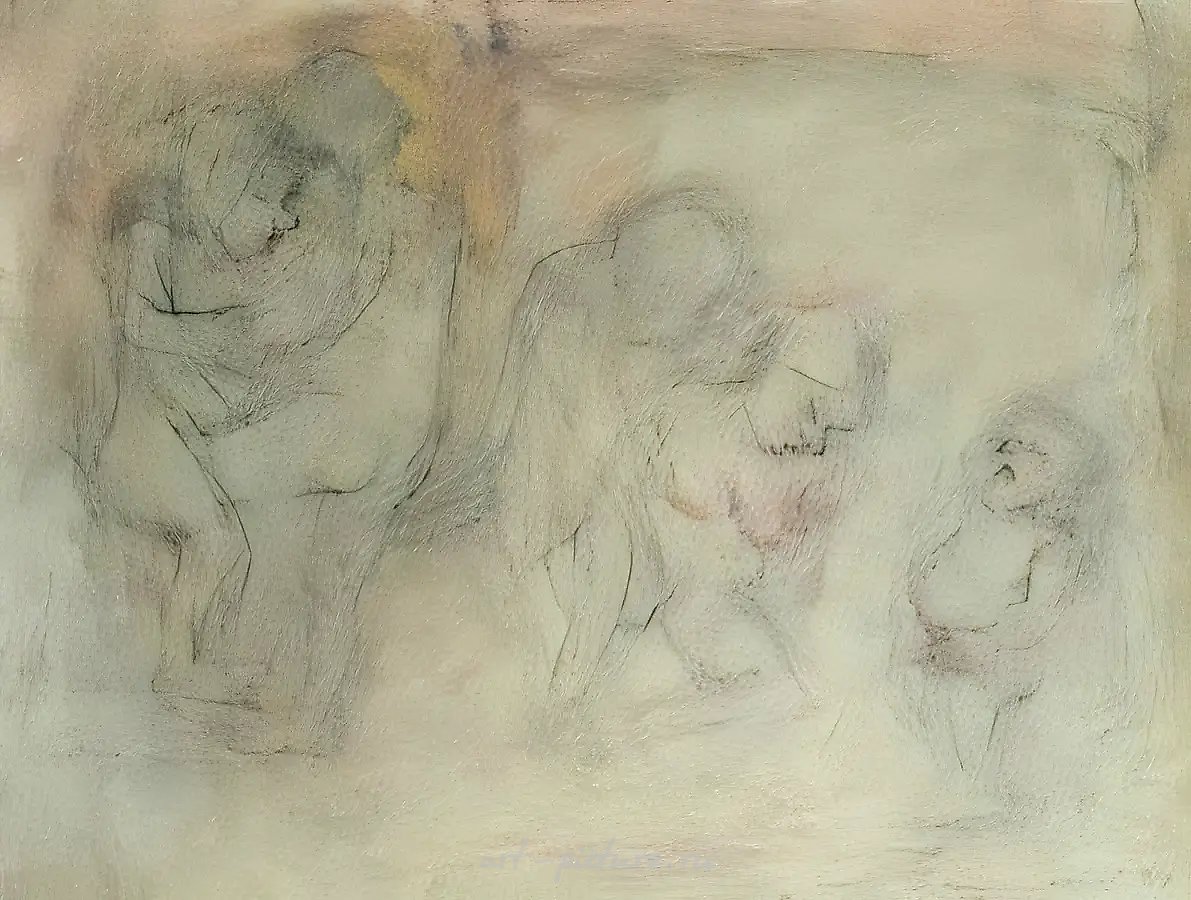 Обнаженные, 1994, Бумага, пастель, уголь, 48,5х62,9 см Собственность автора