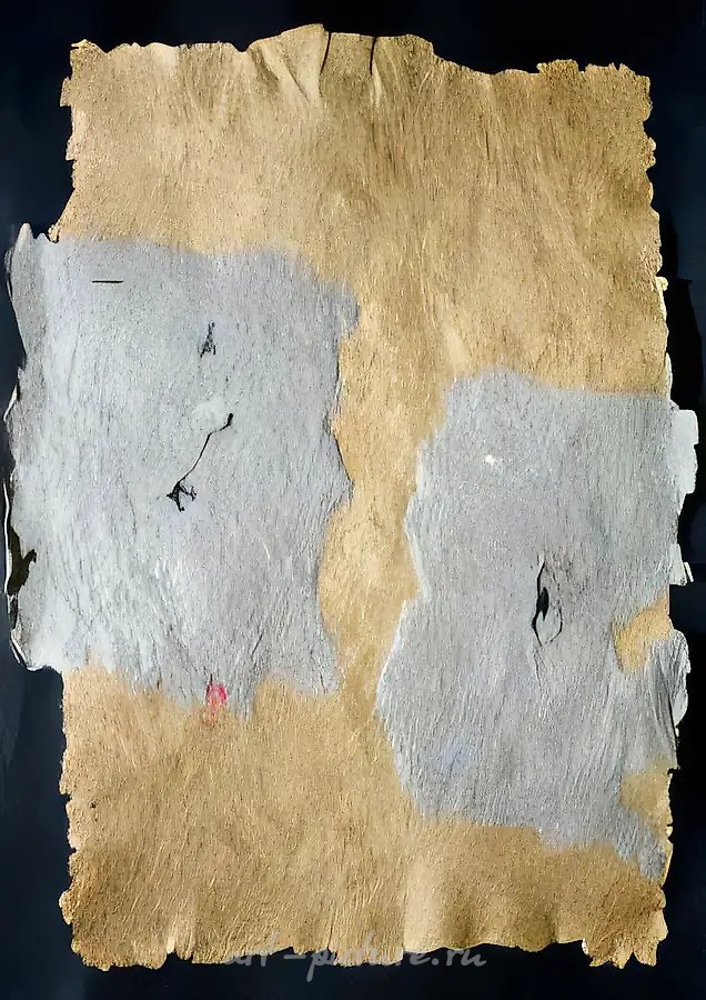 Документ N XI, 1992, Бумага авторского отлива, коллаж, 78х60 см Собственность автора