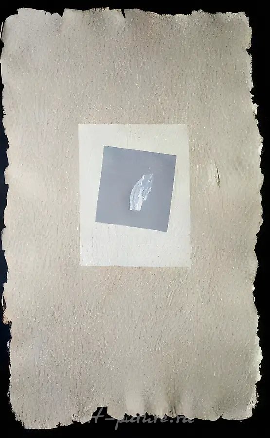 Из серии "Школы рисования Леонардо", 1993, Бумага авторского отлива, коллаж, 89х58 см Собственность автора