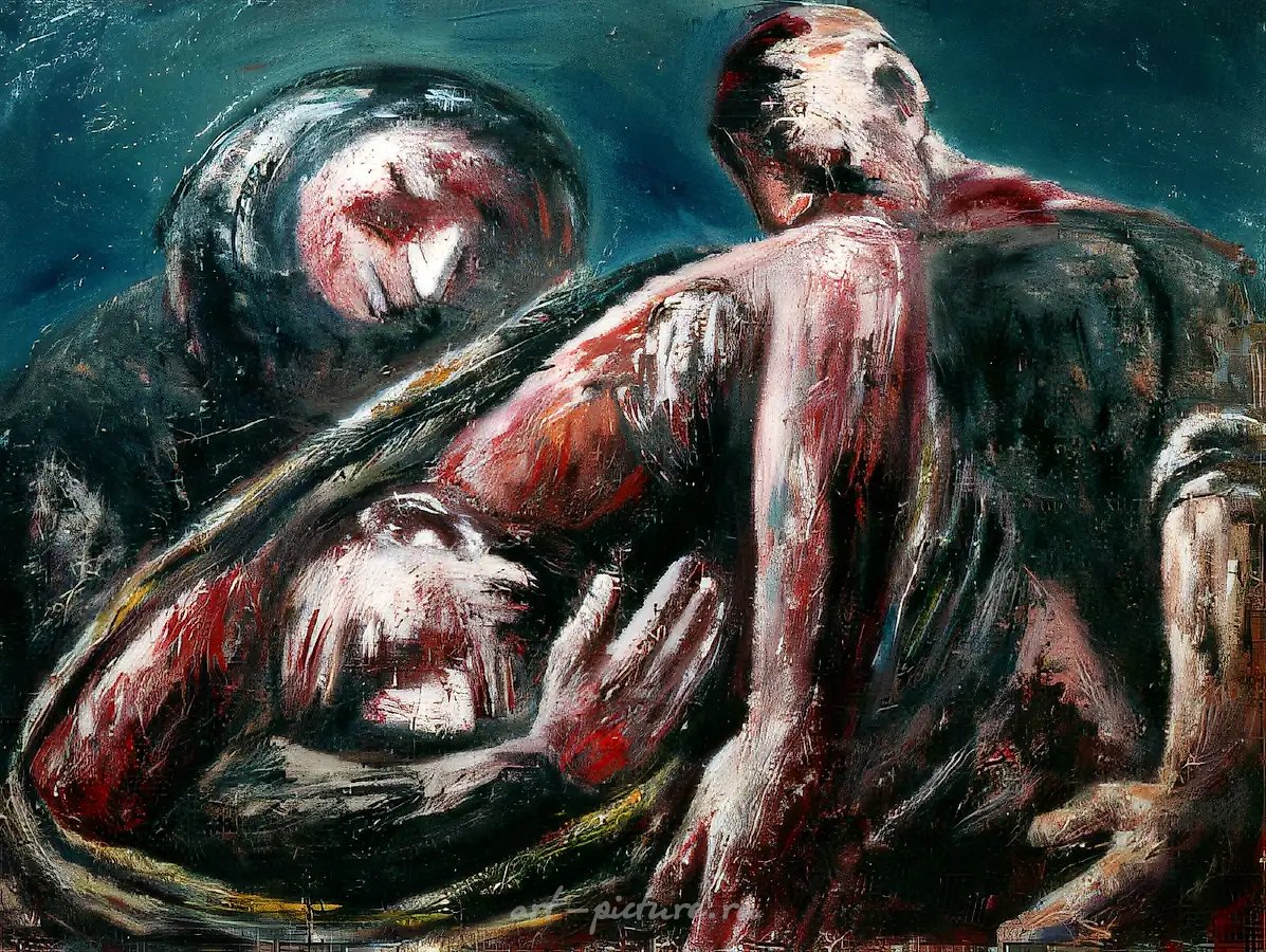 Пьета, 1992, Холст, масло, 150х200 см Собственность автора