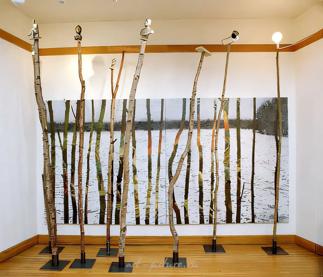 Последний день Помпеи, 1991, Холст, масло, уголь, дерево, металл, 200х400 см Собственность автора