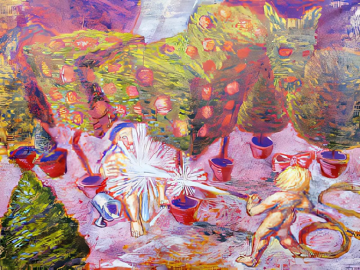 Оранжерейные шалости, 1992, Холст, масло, 115х135 см Собственность автора