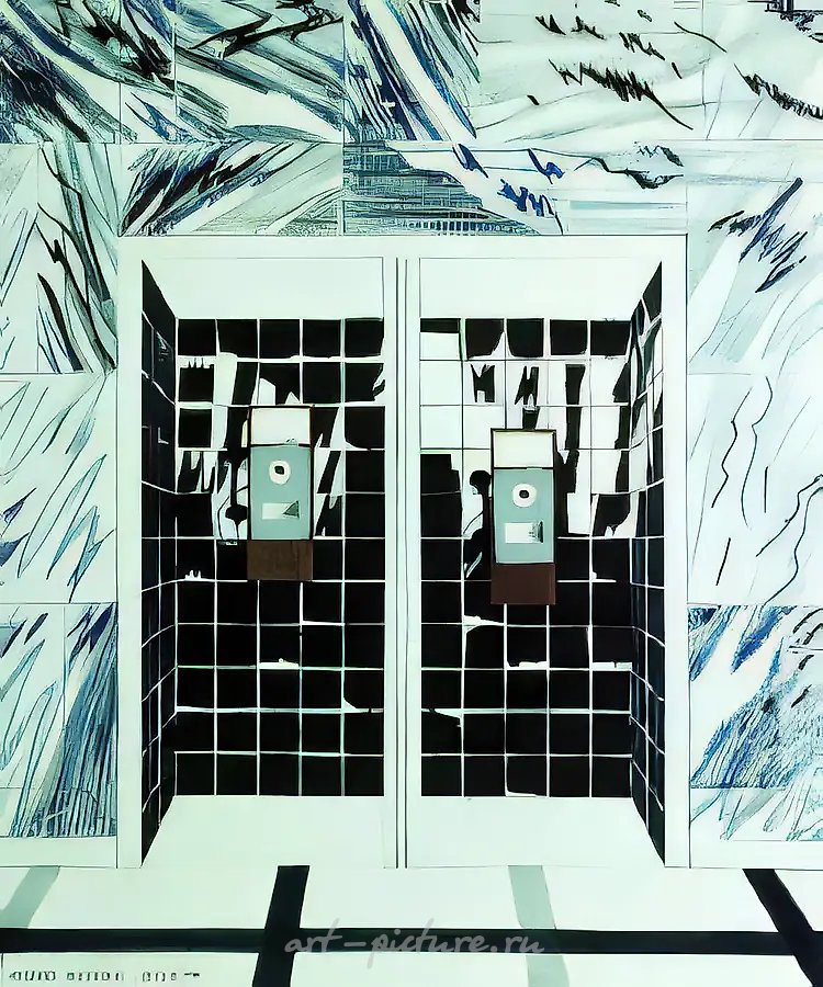 Волшебный мир московского метро, 1984, Бумага, восковые мелки, пастель, 90х70 см Собственность автора