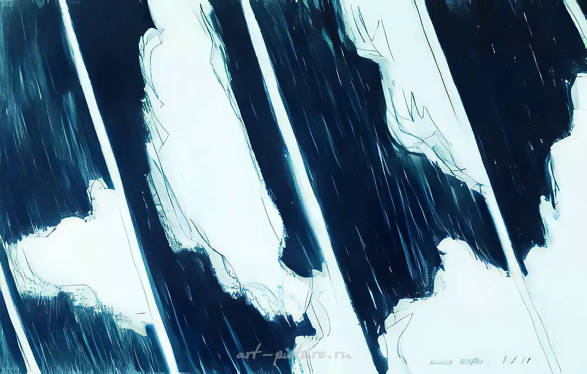 Левитан. "Март", 1987, Бумага, восковые мелки, 1987 Собственность автора