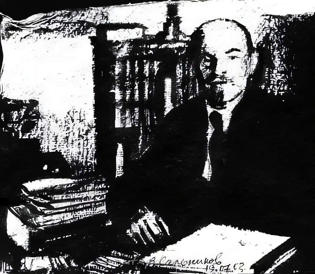 Ленин, 2003, Тушь на бумаге, 16х16