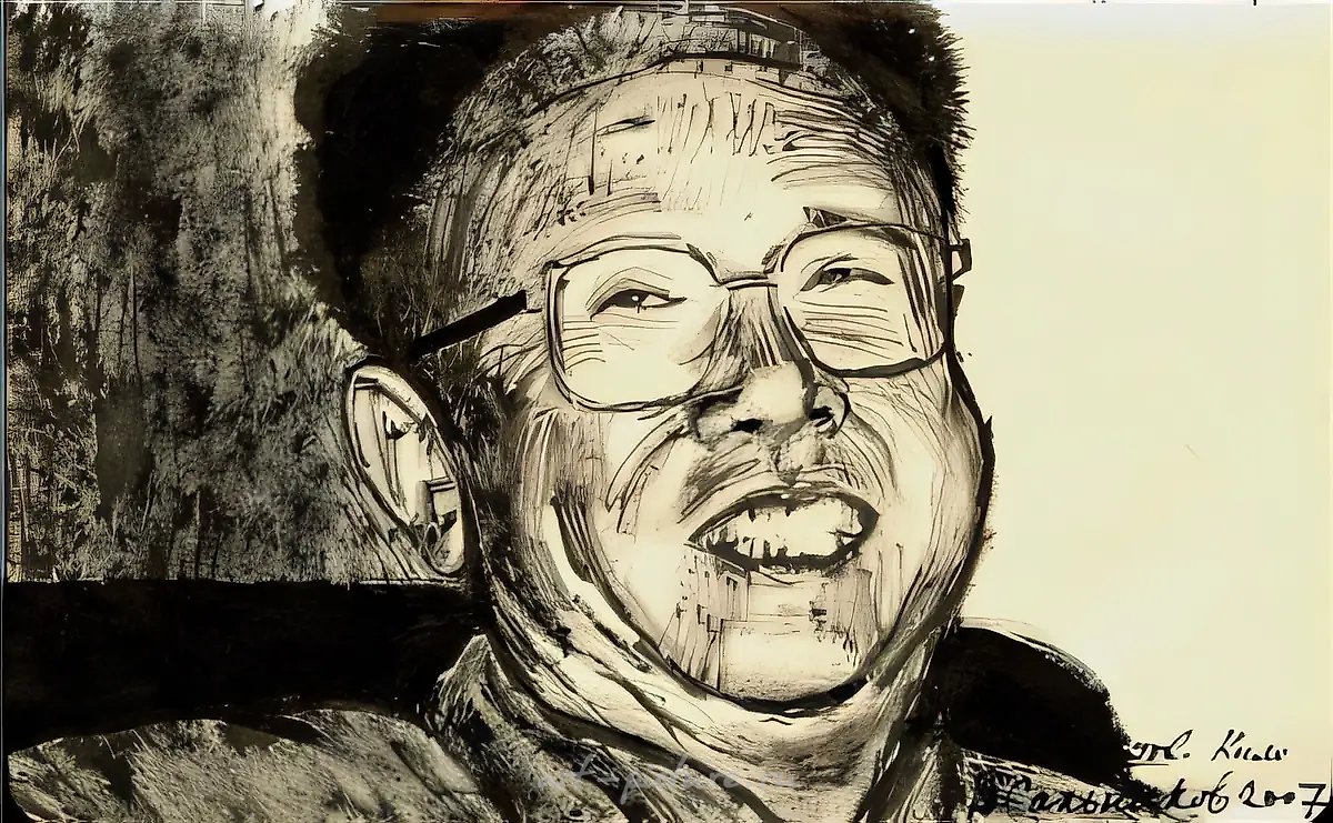 Ким Чен Ир, 2007, тушь на бумаге,