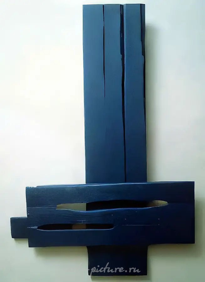 Синий объект, 1993, масло на дереве, 140x120 см. Собственность автора