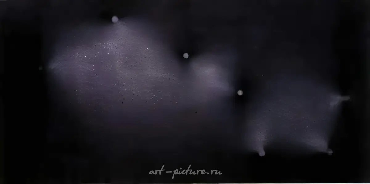 Большая Медведица, 1991, холст, анилин, стекло, пластик, 90x140 см. Частная коллекция