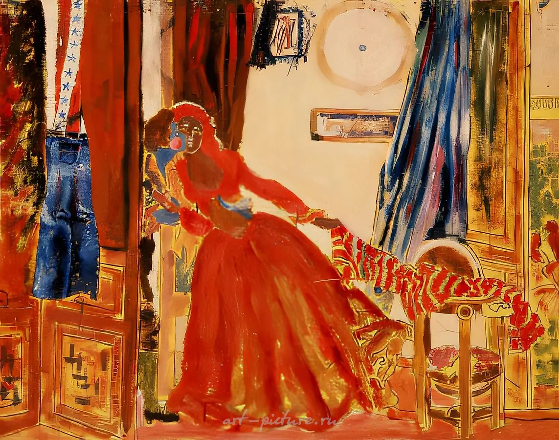 Фрагонар. Из серии "Школа живописи"  (совместно с Г.Донским и В.Скерисом), 1975, Оргалит, масло, 90х120 см Собственность М.Рошаля