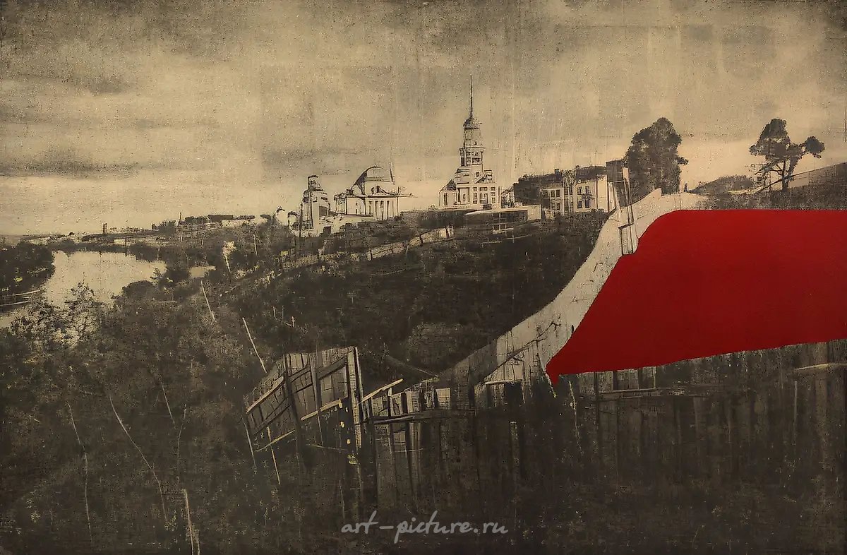 Хороший урожай клубники, 1988, Коллаж, 11,7х17,6 см Собственность автора