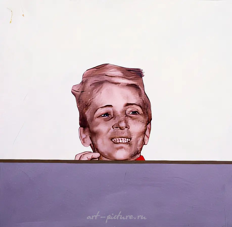 Портрет Умалатовой, 1993, Картон, акрил, 70х70 см Собственность автора
