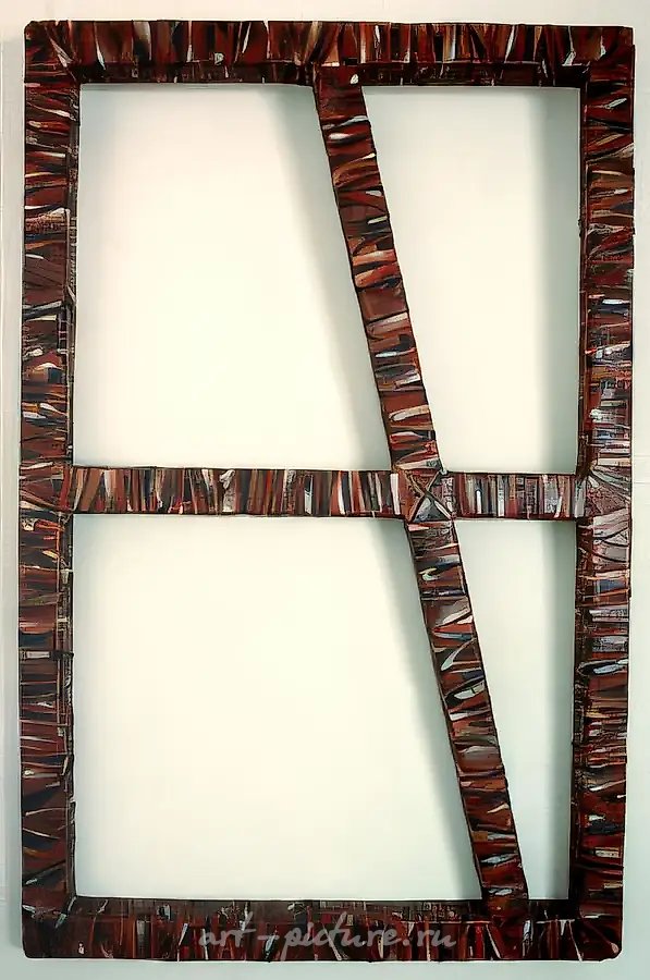 Спеленывание фахверка, 1990, Холст, масло, дерево, 153 х 102 х 8 см Собственность автора