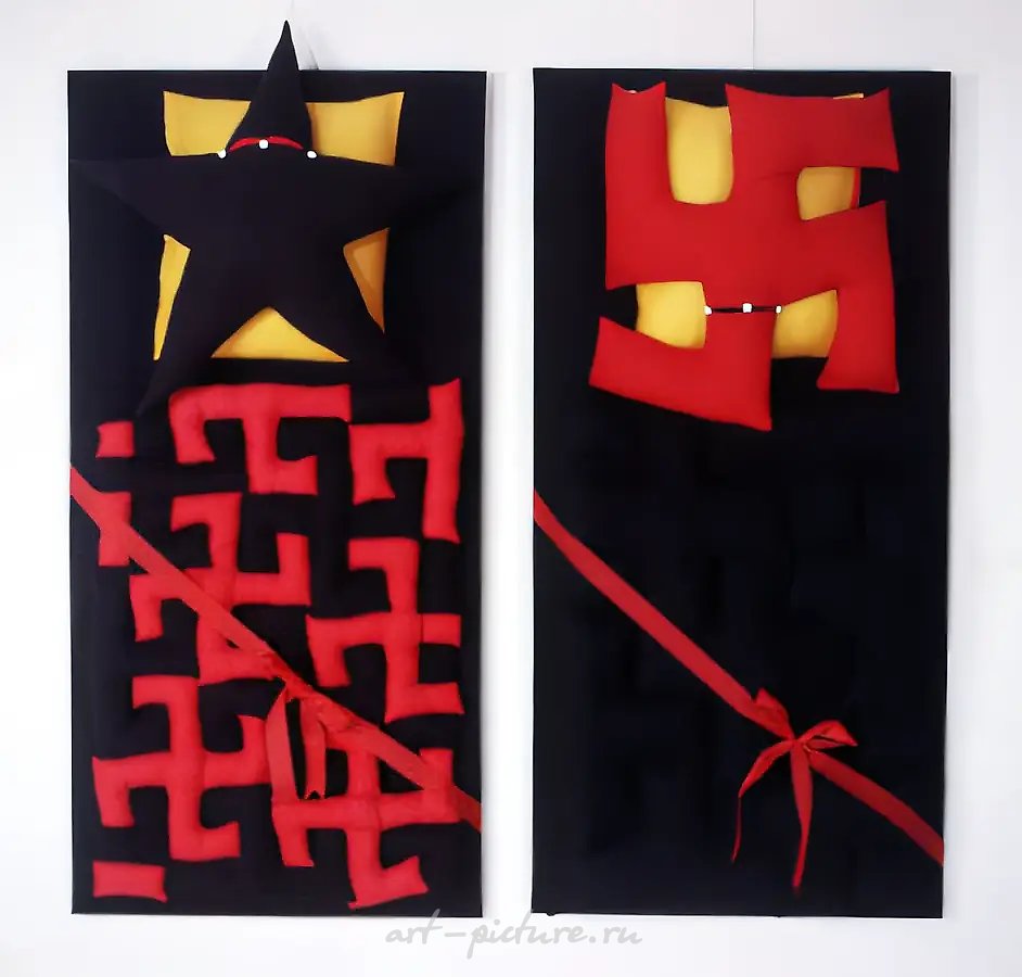 2 кровати, 1991, текстиль, 150х75, 150х75 Коллекция современного искусства Государственного музея-заповедника Царицыно, Москва