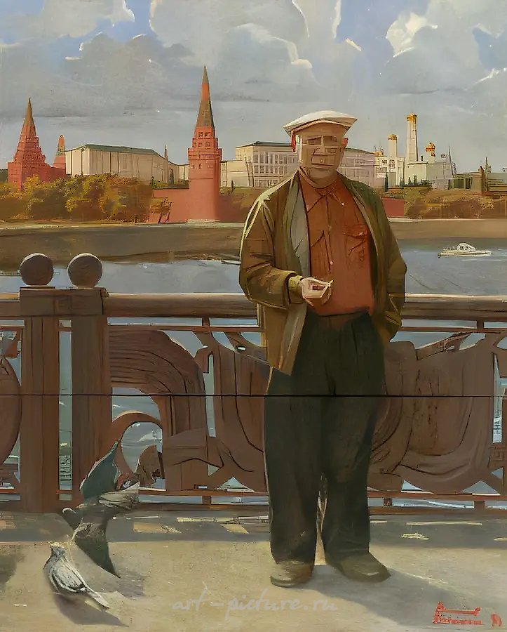 Пикассо в Москве (совместно с В.Дубосарским), 1994, Холст, масло, 200 х 240 см Собственность авторов