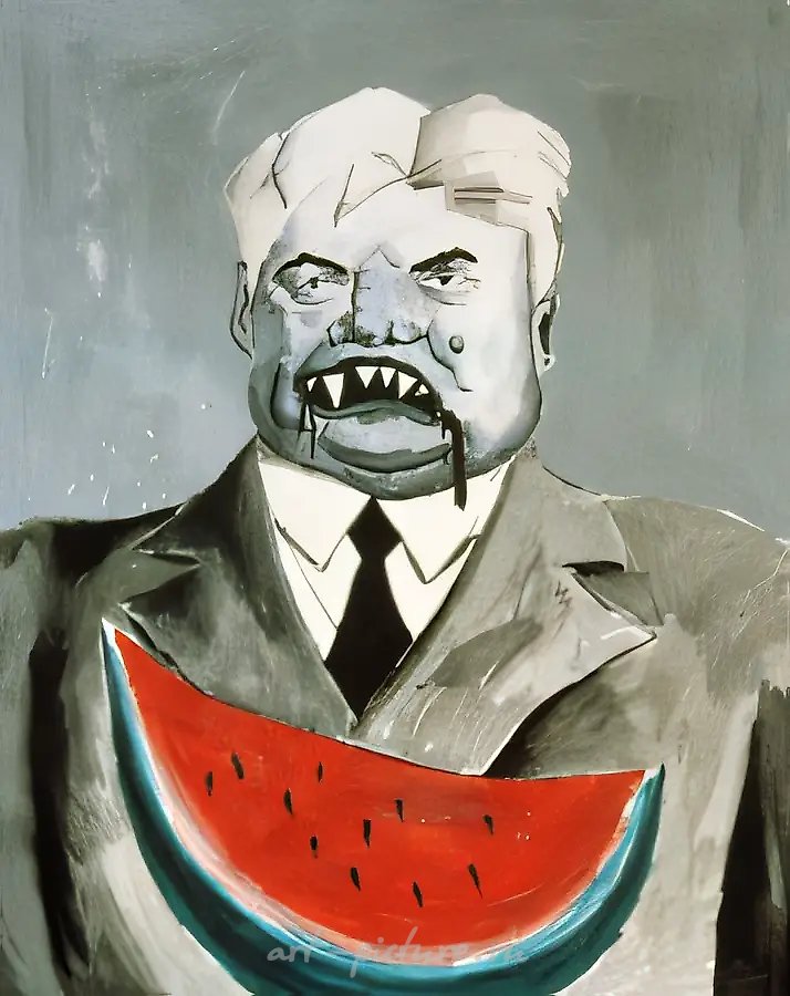 Вампир Илья Ильич. Из цикла "Пердо", 1987, Оргалит, темпера, 120 х 100 см Галерея "Риджина", Москва