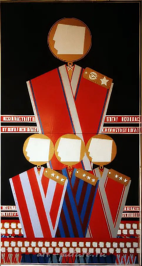 Иконостас. Центральная часть, 1991, Дерево, оргалит, эмаль, 240 х 130 х 5 см Собственность автора